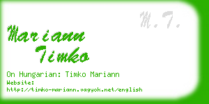 mariann timko business card